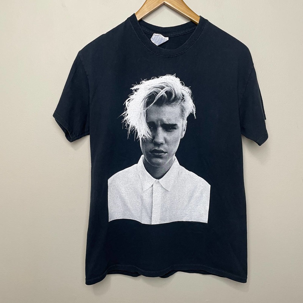 Justin Bieber Purpose Tour Black White Graphic Belieber Short Sleeve Tee T-shirt